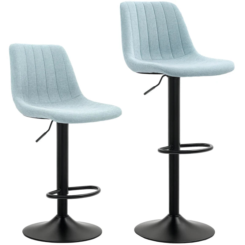 Set of 2 Blue Chenille-Feel Tub Bat Stools - Stylish, Comfortable, and Durable Bathroom Seating