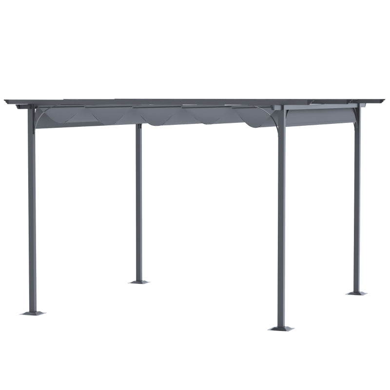 3.5m x 3.5m Metal Pergola - Grey