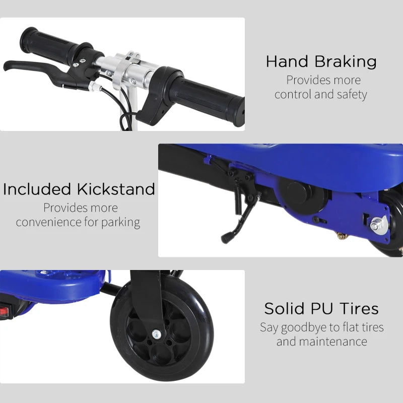 Folding Electric Kids Scooter for Ages 7-14 Lightweight Blue and Black Design