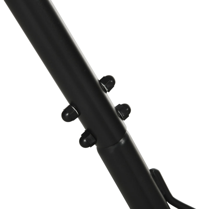 Green Striped Double Cotton Hammock with Adjustable Steel Frame