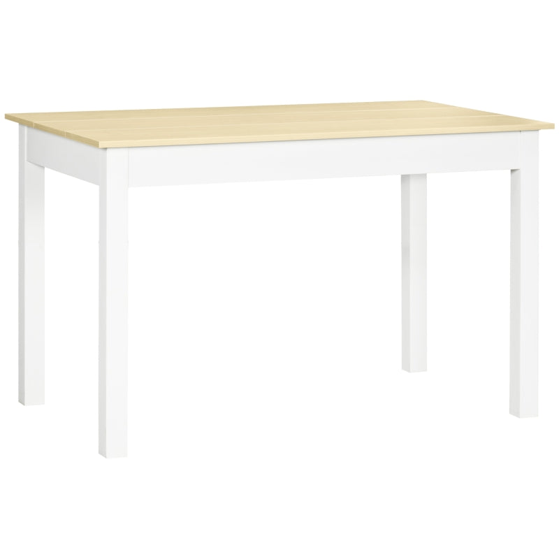 Modern Oak Dining Table for 4-6, Wood Effect Top, Sturdy Thick Legs, 120x70x75cm, Ideal for Kitchen & Living Room