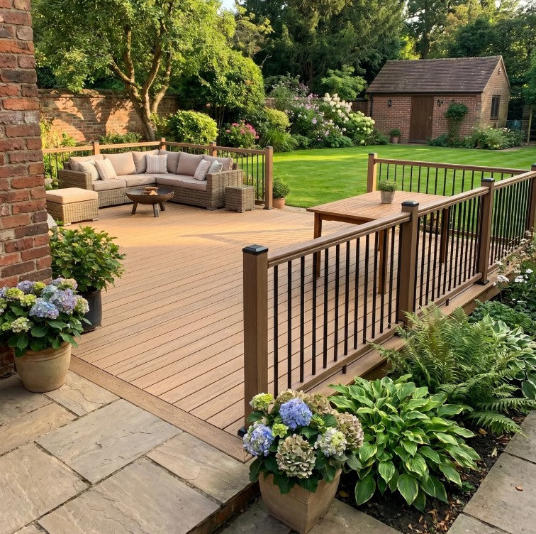 Ambideck 5m Double Faced Woodgrain Composite Decking Board 148mm X 25mm