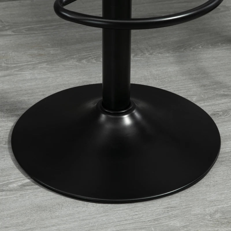 Adjustable Height Bar Stool Set of 2 - Grey Microfiber Swivel Armless Chairs for Kitchen & Dining