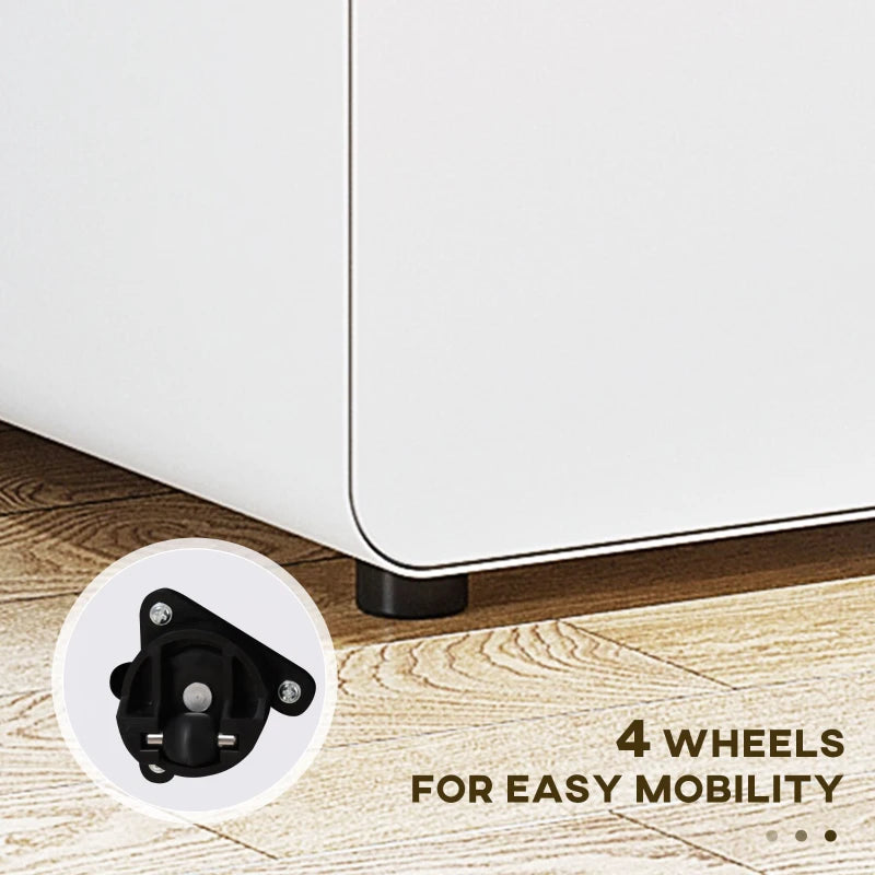 Vinsetto Lockable File Cabinet - 3 Drawer Vertical Office Storage for A4, Letter, Legal - Anti-Tilt, Pre-Assembled, White