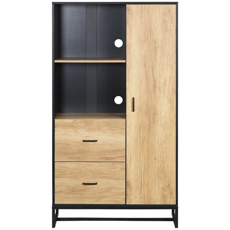 Tall Kitchen Cupboard - Freestanding Pantry Cabinet with Adjustable Shelves, Drawers & Soft Close Door - 160cm Storage Solution