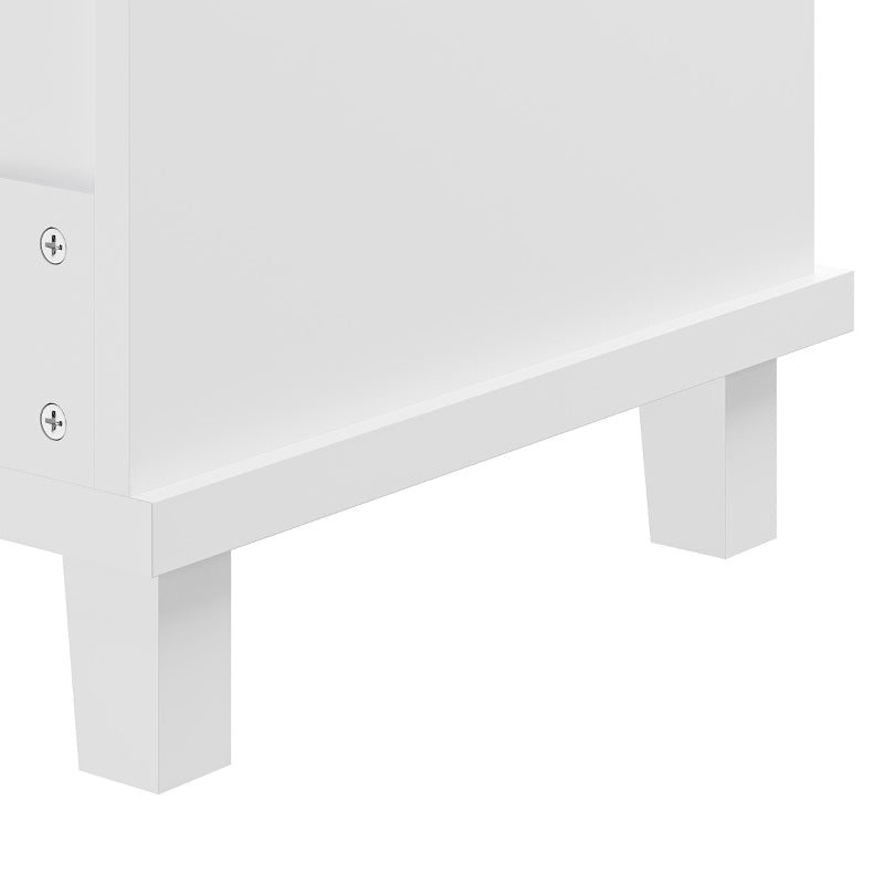 Versatile Dining Trolley with Drawer - Mobile & Fixed Food Cart for Kitchen Storage, 134L x 46W x 92H cm, White
