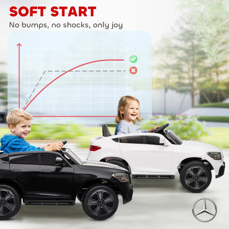 Licensed Mercedes-Benz GLC Kids Ride On Car Remote Control Soft Start MP3 LED Headlights Black