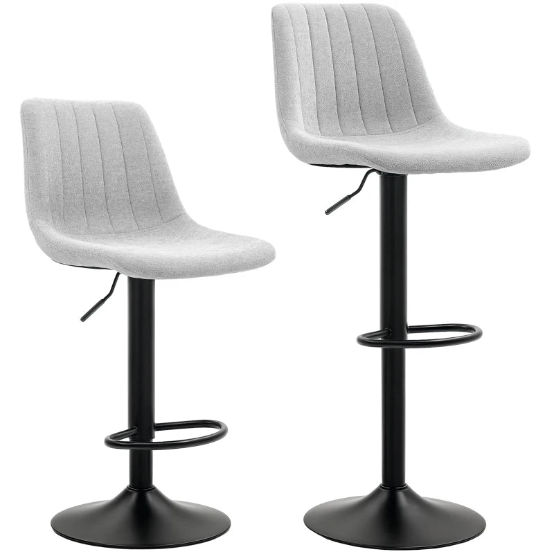 Set of 2 Grey Chenille-Feel Tub Bat Stools - Stylish, Comfortable, and Durable Bathroom Seating