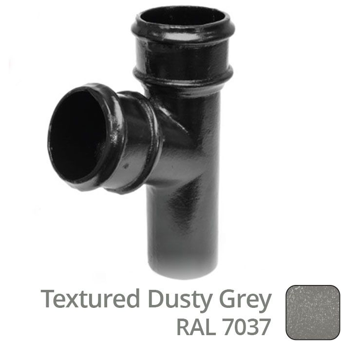 Alumasc 63mm (2.5") Cast Aluminium 112 Degree Branch without Ears - Textured Dusty Grey RAL 7037