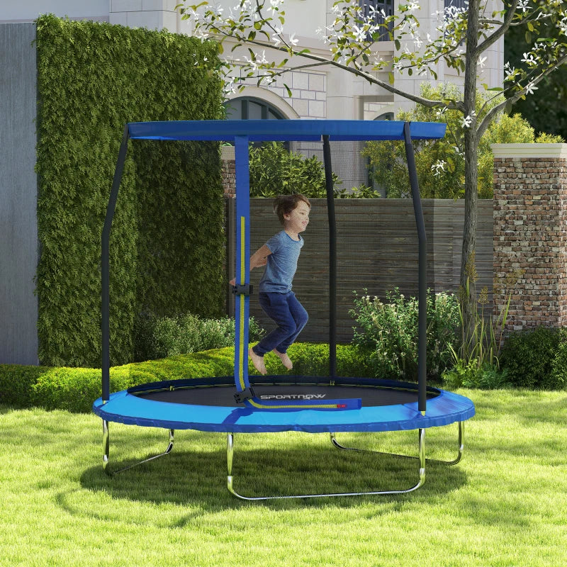 8ft Outdoor Trampoline with Safety Enclosure Net and Steel Frame for Kids