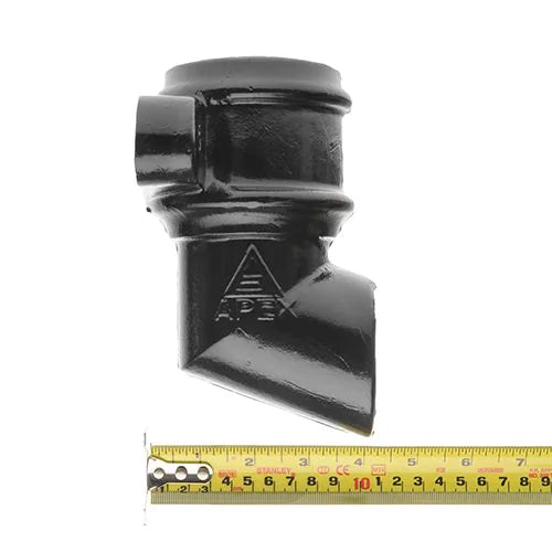 65mm (2.5") Cast Iron Downpipe Eared Shoe - Black