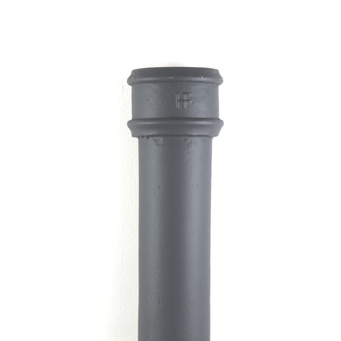 Hargreaves Cast Iron 100mm Double Socket Plain Rainwater Pipe 1829mm - Primed
