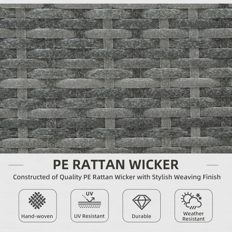 4 Seater Rattan Patio Furniture Set with Thick Beige Cushions