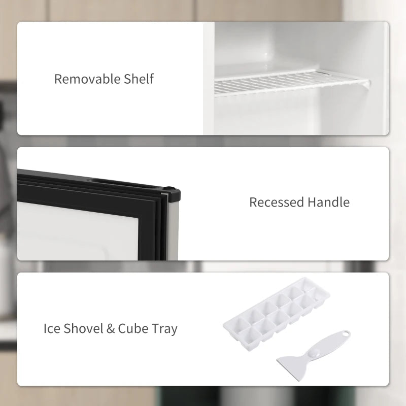 Compact 35L Mini Freezer -24°C to -14°C Silver Tone - Ideal for Small Spaces, Energy Efficient, Perfect for Home or Office