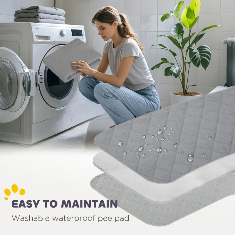 Steel Dog Whelping Box with Washable Pad and Wind-Resistant Cloth for Small and Medium Dogs 102x102x60cm