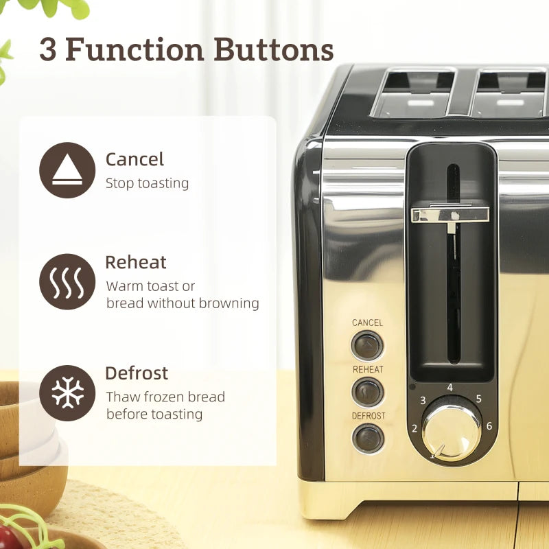 Retro 3000W Black Kettle and Toaster Set - Stylish Kitchen Appliances for Modern Homes