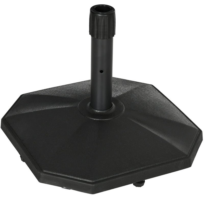 Black Concrete Patio Umbrella Base for 34mm, 38mm, and 48mm Poles
