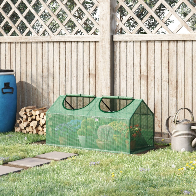 Green Outdoor Plant Grow House with Observation Windows, 120 x 60 x 60 cm