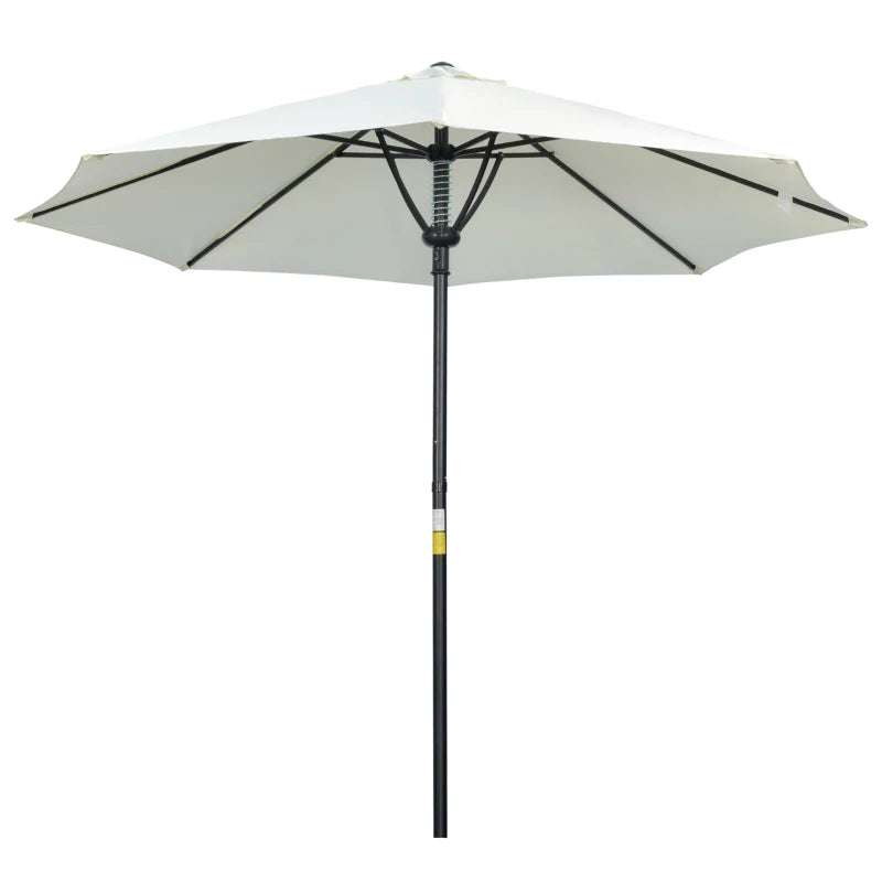 Cream 3m Garden Parasol Umbrella with 8 Ribs - Sun Shade Canopy