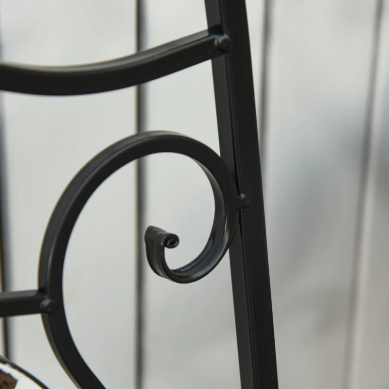 Three-Piece Multicoloured Mosaic Bistro Table Set - Perfect for Outdoor Dining, Compact Size