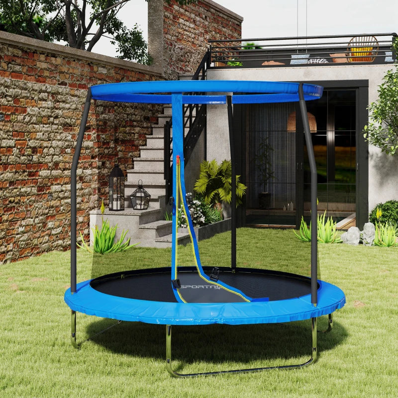 8ft Outdoor Trampoline with Safety Enclosure Net and Steel Frame for Kids