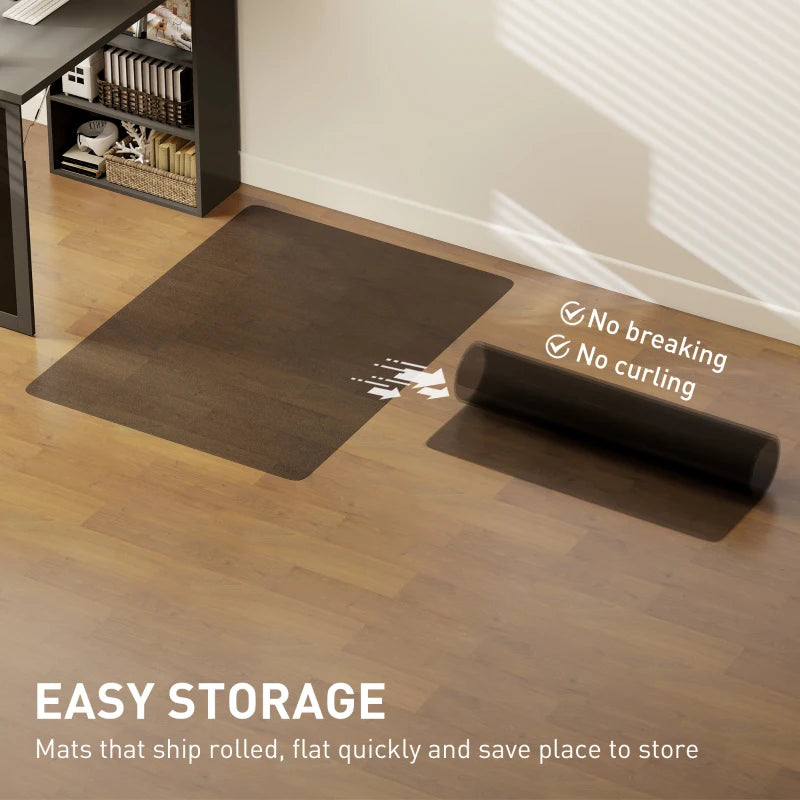 Non-Slip Chair Mat for Hard Floors 90x120 cm - Black Floor Protector for Wood & Tile - Office & Home Use