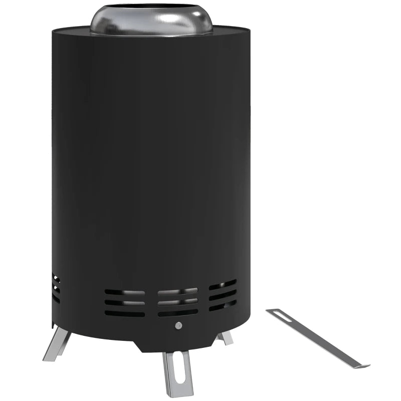 Portable Smokeless Fire Pit - 16x16cm Stainless Steel Wood Burning Tabletop Fire Pit for Garden & Camping - Black