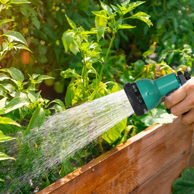 Retractable Wall-Mounted Hose Reel with 7-in-one Spray Nozzle