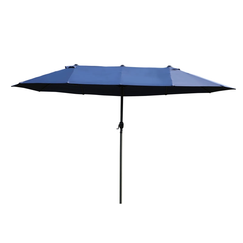 Blue Double-Sided Patio Umbrella - 2.7m Diameter