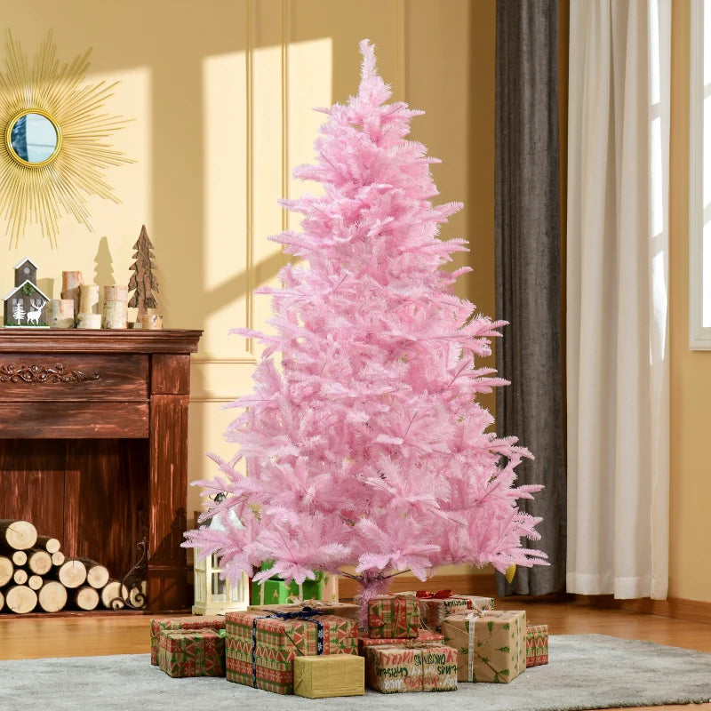 6FT Pink Artificial Christmas Tree with Automatic Open - Perfect Holiday Decoration for Home Parties and Festive Celebrations