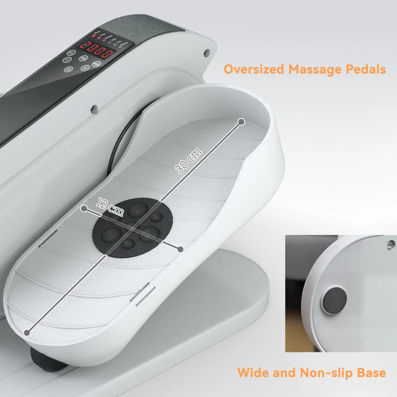 Under Desk Elliptical Machine Mini Electric Pedal Exerciser for Seniors with LCD Monitor Remote Control 10 Speed Settings Quiet Portable White