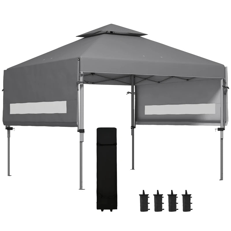 Adjustable 5x3m Pop-Up Gazebo Set - Grey