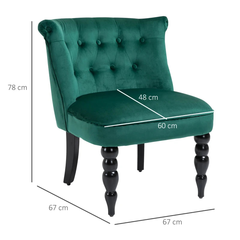 Velvet-Feel Wingback Accent Chair with Wooden Legs in Green - Stylish Home Furniture