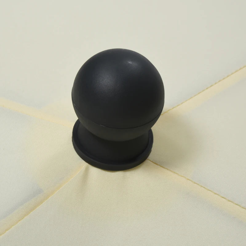 Cream White Rectangular Garden Parasol with Ruffles & Tilting Canopy