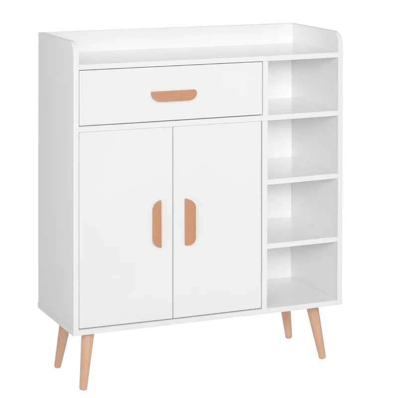 Modern White Sideboard with Storage Drawer - Versatile Side Cabinet for Hallway, Kitchen, Bedroom & Living Room