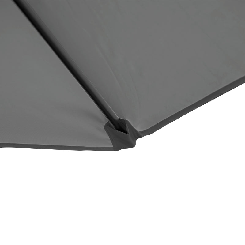 Dark Grey 2.5M Rotating Cantilever Patio Umbrella with Cross Base