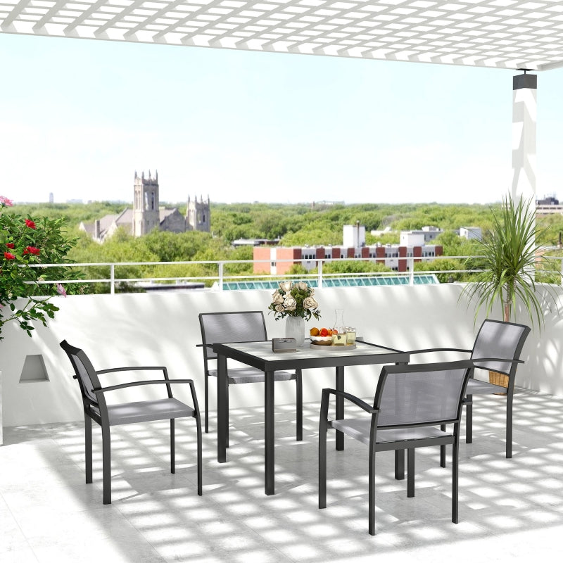 5-Piece Grey Outdoor Garden Dining Set - Perfect for Patio and Backyard