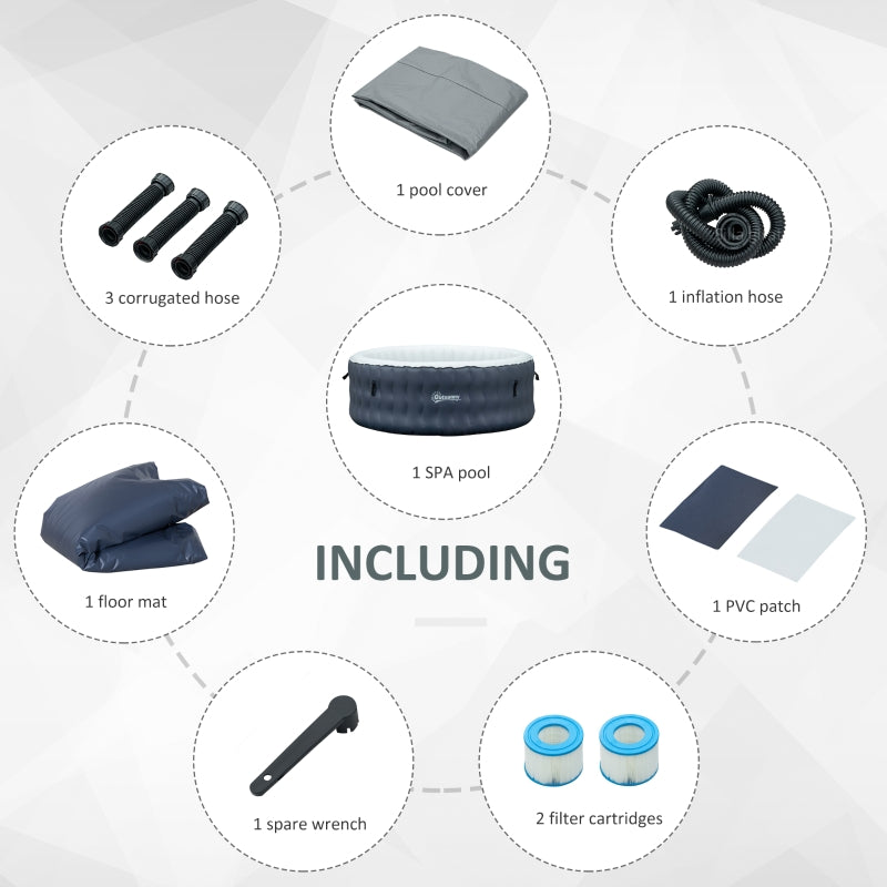 4 Person Hot Tub - Dark Blue