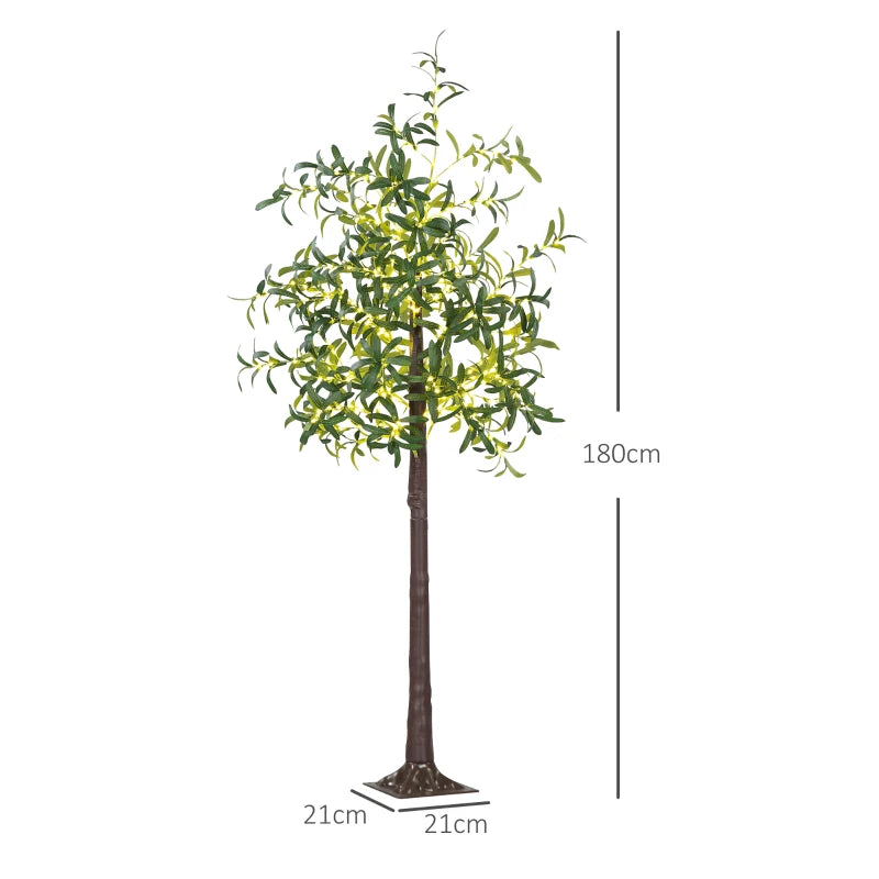 300 LED Light Decorative Artificial Olive Tree - Lifelike Green Home Decor for Indoor & Outdoor Use