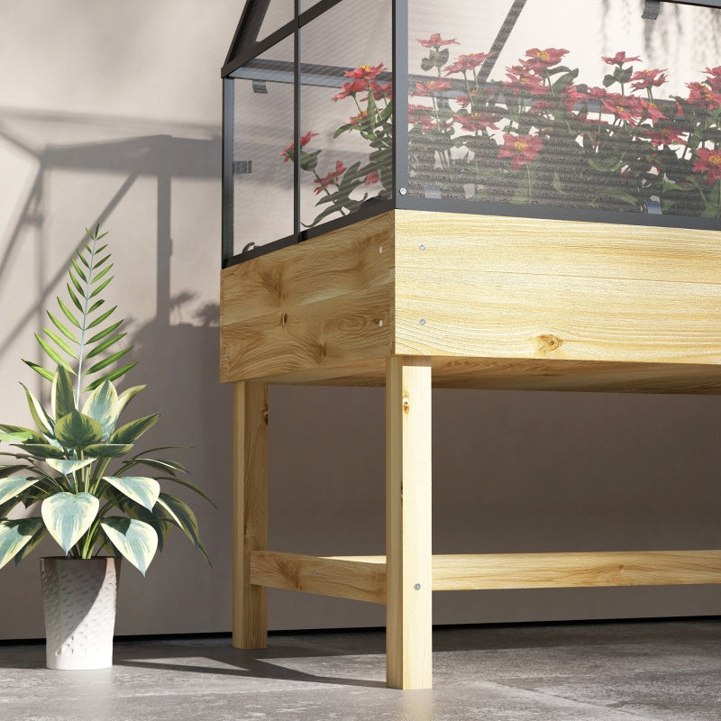 60 x 120cm Natural Wooden Raised Garden Bed - Perfect for Vegetables and Flowers