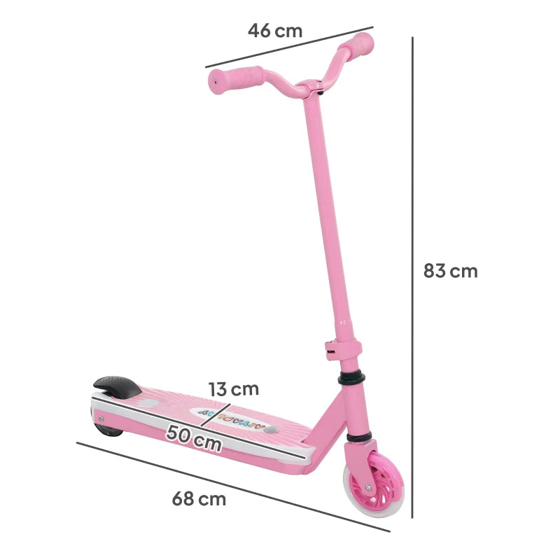 Electric Scooter for Kids Ages 4-7 with LED Lights and Rear Wheels Pink