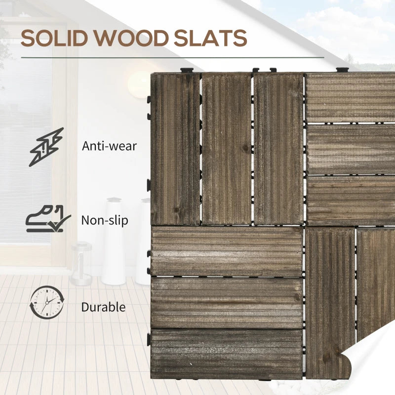 Interlocking Grey Decking Tiles (27 Tiles)