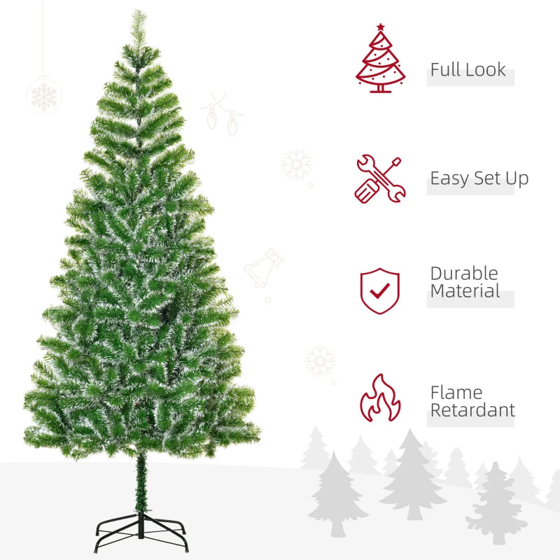 7FT Artificial Christmas Tree with Metal Stand - Perfect Indoor Holiday Decoration & Xmas Gift - Lush Branch Tips