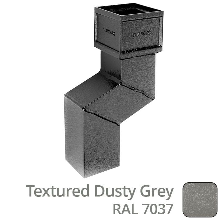 Alumasc 100 x 75mm (4"x3") Cast Aluminium Downpipe 75mm Offset - Textured 7037 Dusty Grey