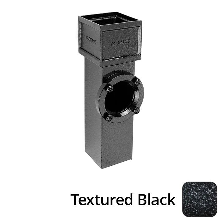 Alumasc 100 x 75mm (4"x3") Cast Aluminium Downpipe Access Pipe with Cast Ears - Textured Black