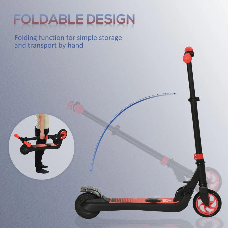 Folding Electric Scooter for Kids Ages 6 and Up Maximum Speed 8km/h Red