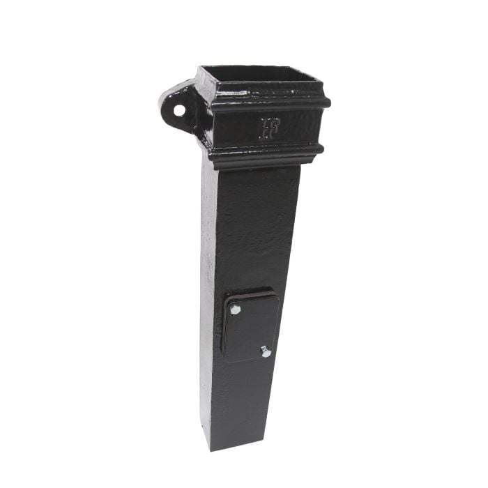 Hargreaves Cast Iron 75x75mm Eared Square Access Pipe - Painted Black