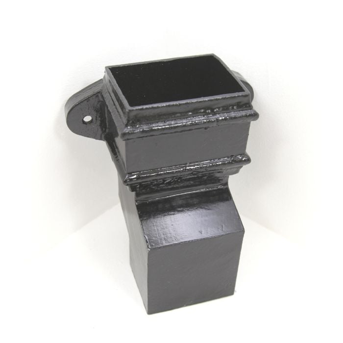 Hargreaves Cast Iron 100x100mm Eared Square Anti-Splash Shoe - Painted Black