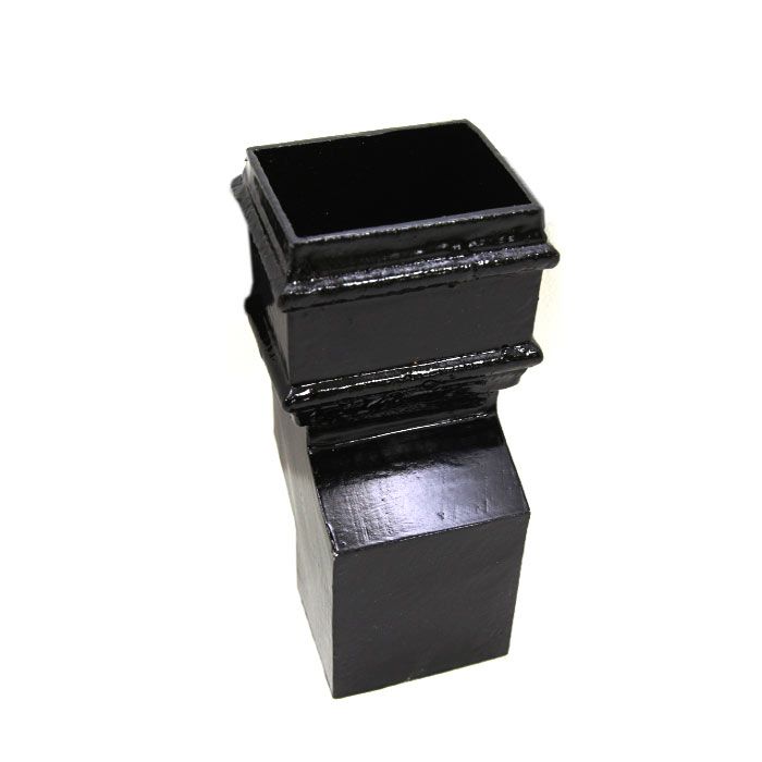 Hargreaves Cast Iron 75x75mm Plain Square Anti-Splash Shoe - Painted Black