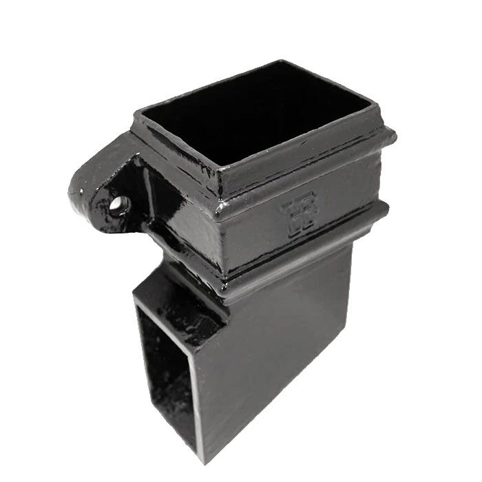 Hargreaves Cast Iron 75x75mm Left Hand Eared Square Side Shoe - Painted Black